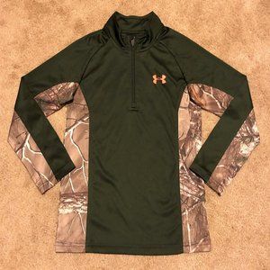 Under Armour Boys 1/4 Zip Camo Lightweight Shirt ~ Size 7